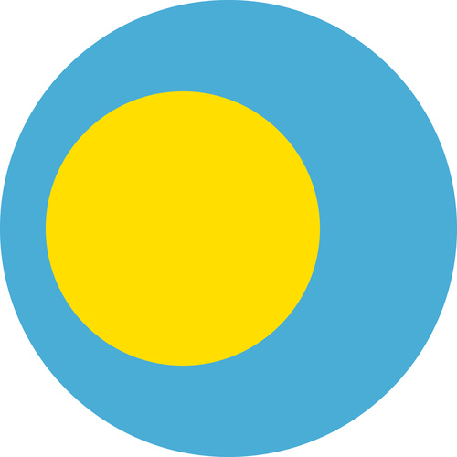PALAU COUNTRY FLAG | STICKER | DECAL | MULTIPLE STYLES TO CHOOSE FROM [Size: Circle - 75mm Diameter]