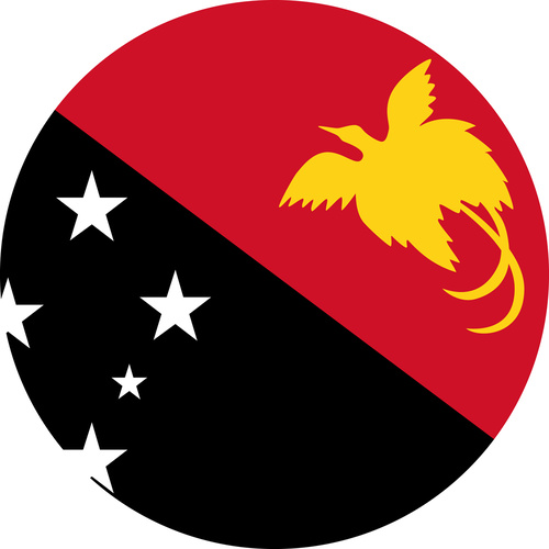 PAPUA NEW GUINEA COUNTRY FLAG | STICKER | DECAL | MULTIPLE STYLES TO CHOOSE FROM [Size: Circle - 75mm Diameter]