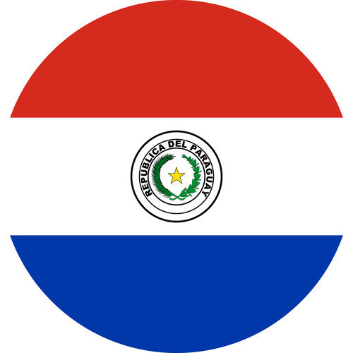 PARAGUAY COUNTRY FLAG | STICKER | DECAL | MULTIPLE STYLES TO CHOOSE FROM [Size: Circle - 75mm Diameter]