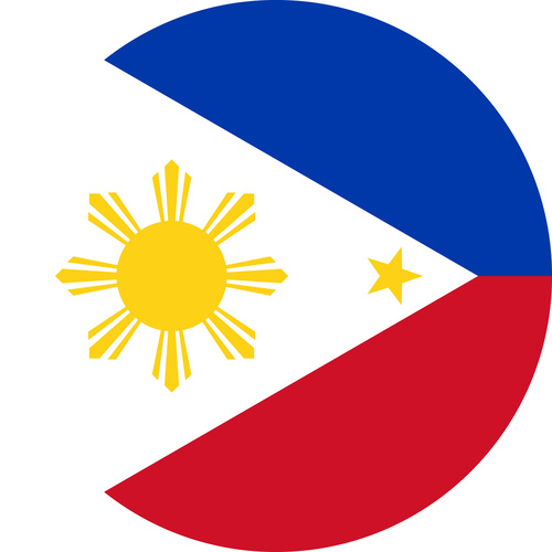 PHILIPPINES COUNTRY FLAG | STICKER | DECAL | MULTIPLE STYLES TO CHOOSE FROM [Size: Circle - 75mm Diameter]