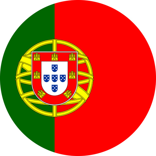 PORTUGAL COUNTRY FLAG | STICKER | DECAL | MULTIPLE STYLES TO CHOOSE FROM [Size: Circle - 75mm Diameter]