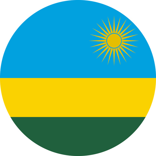 RWANDA COUNTRY FLAG | STICKER | DECAL | MULTIPLE STYLES TO CHOOSE FROM [Size: Circle - 75mm Diameter]
