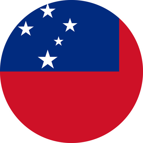 SAMOA COUNTRY FLAG | STICKER | DECAL | MULTIPLE STYLES TO CHOOSE FROM [Size: Circle - 75mm Diameter]
