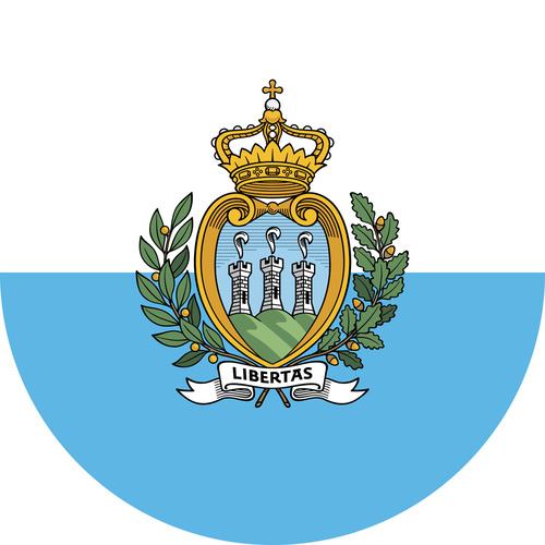 SAN MARINO COUNTRY FLAG | STICKER | DECAL | MULTIPLE STYLES TO CHOOSE FROM [Size: Circle - 75mm Diameter]