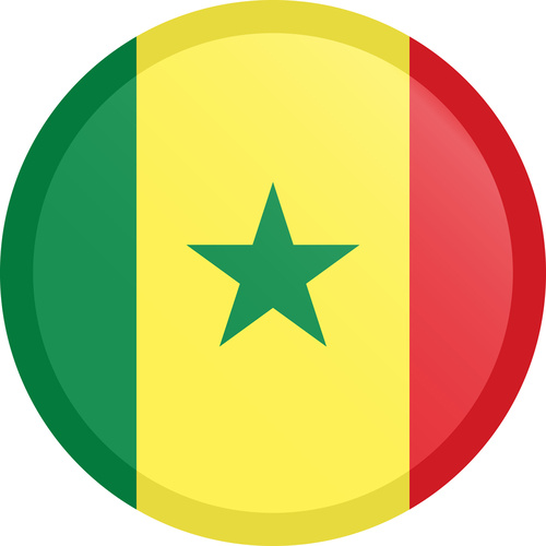 SENEGAL COUNTRY FLAG | STICKER | DECAL | MULTIPLE STYLES TO CHOOSE FROM [Size: Circle - 75mm Diameter]