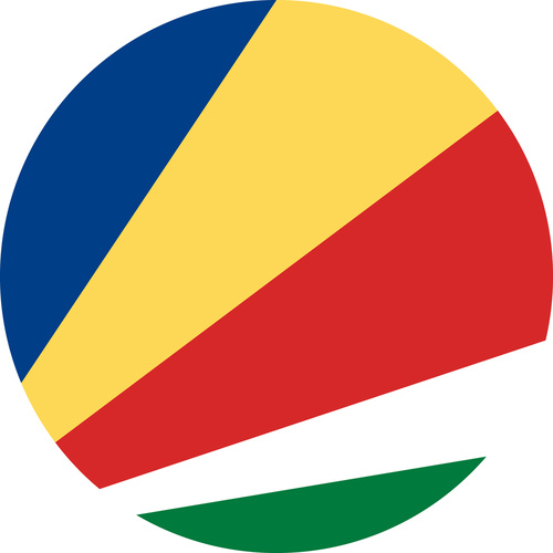 SEYCHELLES COUNTRY FLAG | STICKER | DECAL | MULTIPLE STYLES TO CHOOSE FROM [Size: Circle - 75mm Diameter]