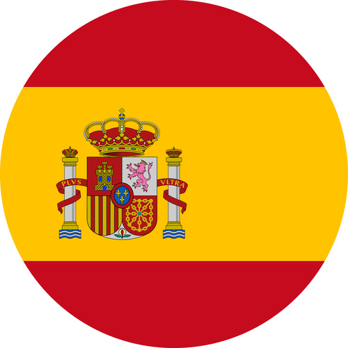 SPAIN COUNTRY FLAG | STICKER | DECAL | MULTIPLE STYLES TO CHOOSE FROM [Size: Circle - 75mm Diameter]