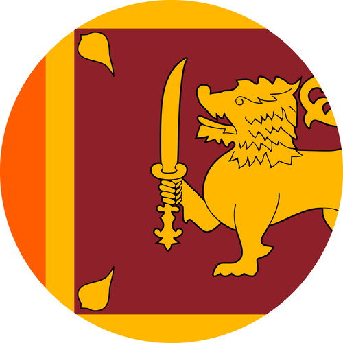 SRI LANKA COUNTRY FLAG | STICKER | DECAL | MULTIPLE STYLES TO CHOOSE FROM [Size: Circle - 75mm Diameter]