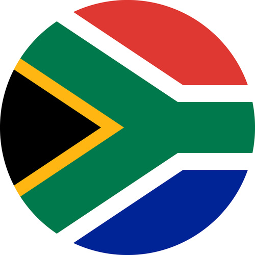 SOUTH AFRICA COUNTRY FLAG | STICKER | DECAL | MULTIPLE STYLES TO CHOOSE FROM [Size: Circle - 75mm Diameter]