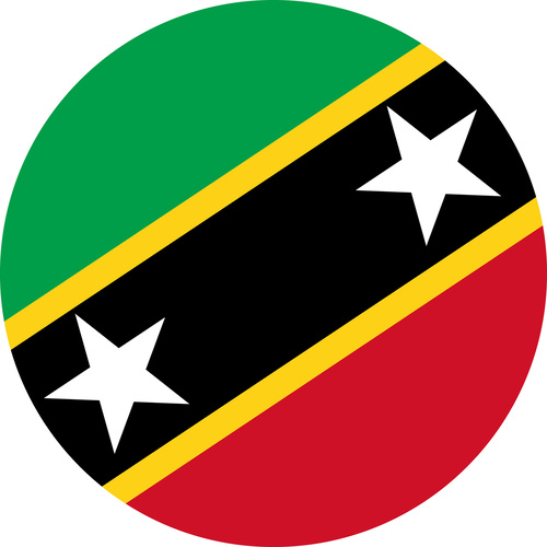 ST KITTS AND NEVIS COUNTRY FLAG | STICKER | DECAL | MULTIPLE STYLES TO CHOOSE FROM [Size: Circle - 75mm Diameter]