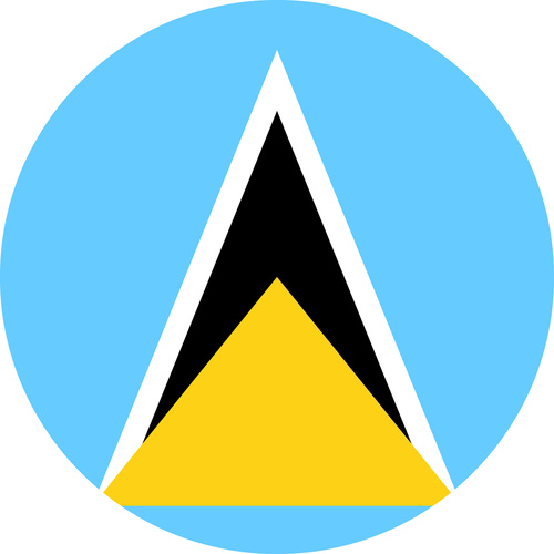 ST LUCIA COUNTRY FLAG | STICKER | DECAL | MULTIPLE STYLES TO CHOOSE FROM [Size: Circle - 75mm Diameter]