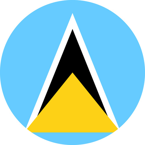 ST LUCIA COUNTRY FLAG | STICKER | DECAL | MULTIPLE STYLES TO CHOOSE FROM [Size: Circle - 75mm Diameter]