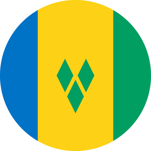 ST VINCENT AND GRENADINES COUNTRY FLAG | STICKER | DECAL | MULTIPLE STYLES TO CHOOSE FROM [Size: Circle - 75mm Diameter]