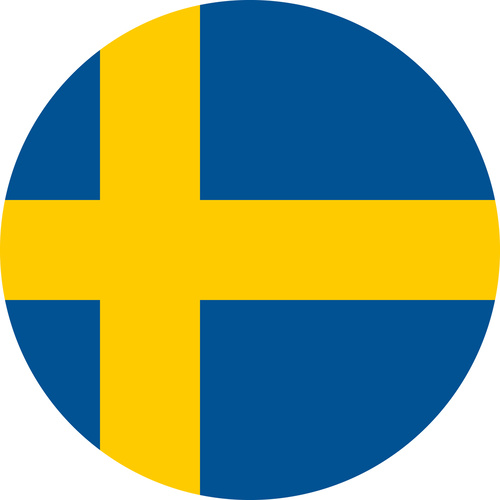SWEDEN COUNTRY FLAG | STICKER | DECAL | MULTIPLE STYLES TO CHOOSE FROM [Size: Circle - 75mm Diameter]