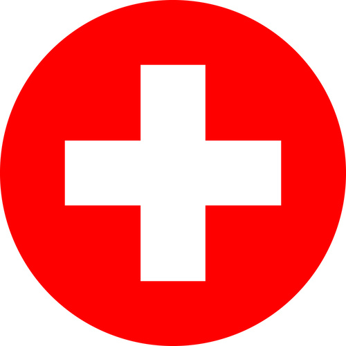 SWITZERLAND COUNTRY FLAG | STICKER | DECAL | MULTIPLE STYLES TO CHOOSE FROM [Size: Circle - 75mm Diameter]