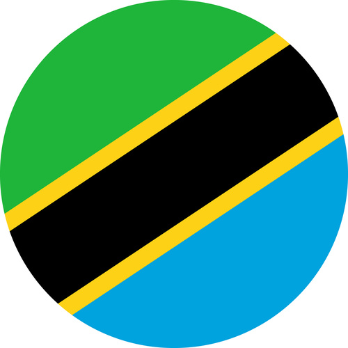 TANZANIA COUNTRY FLAG | STICKER | DECAL | MULTIPLE STYLES TO CHOOSE FROM [Size: Circle - 75mm Diameter]