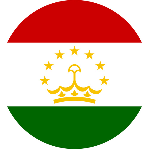 TAJIKSTAN COUNTRY FLAG | STICKER | DECAL | MULTIPLE STYLES TO CHOOSE FROM [Size: Circle - 75mm Diameter]