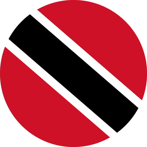 TRINIDAD AND TOBAGO COUNTRY FLAG | STICKER | DECAL | MULTIPLE STYLES TO CHOOSE FROM [Size: Circle - 75mm Diameter]