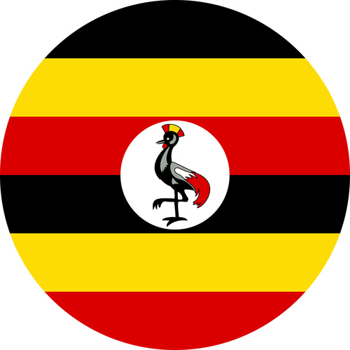 UGANDA COUNTRY FLAG | STICKER | DECAL | MULTIPLE STYLES TO CHOOSE FROM [Size: Circle - 75mm Diameter]