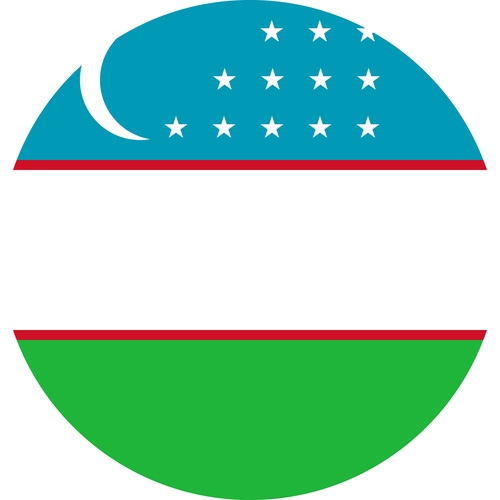 UZBEKISTAN COUNTRY FLAG | STICKER | DECAL | MULTIPLE STYLES TO CHOOSE FROM [Size: Circle - 75mm Diameter]