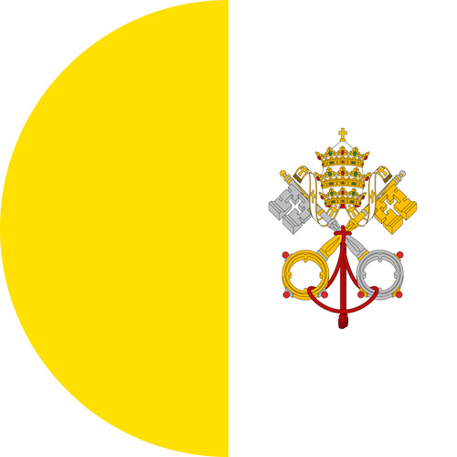 VATICAN CITY COUNTRY FLAG | STICKER | DECAL | MULTIPLE STYLES TO CHOOSE FROM [Size: Circle - 75mm Diameter]