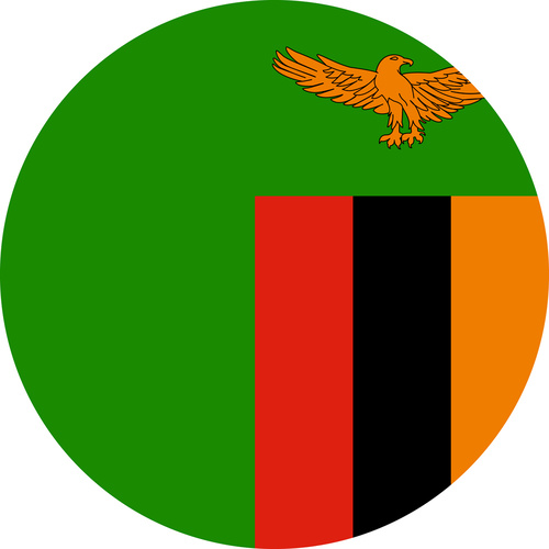 ZAMBIA COUNTRY FLAG | STICKER | DECAL | MULTIPLE STYLES TO CHOOSE FROM [Size: Circle - 75mm Diameter]