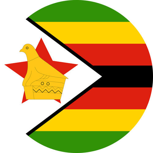 ZIMBABWE COUNTRY FLAG | STICKER | DECAL | MULTIPLE STYLES TO CHOOSE FROM [Size: Circle - 75mm Diameter]