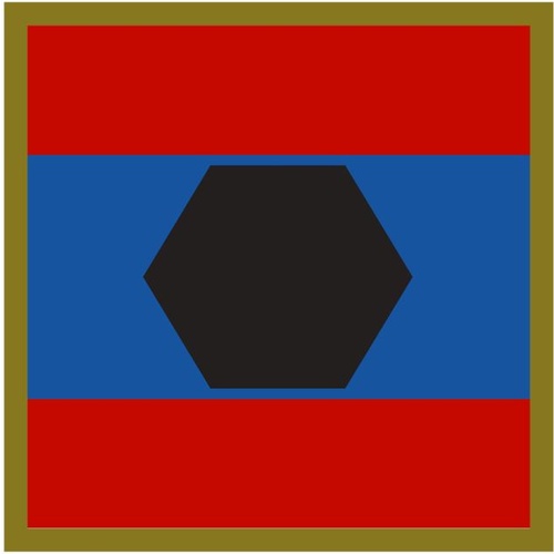 DEFENCE NATIONAL STORAGE AND DISTRIBUTION CENTRE UNIT COLOUR PATCH - DECAL / STICKER [Size: 50mm on longest side]