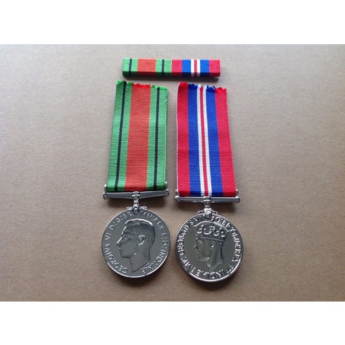 WWII MEDAL PAIR 19-39-45 WAR AND DEFENCE MEDALS + BAR | ANZAC | WORLD WAR II