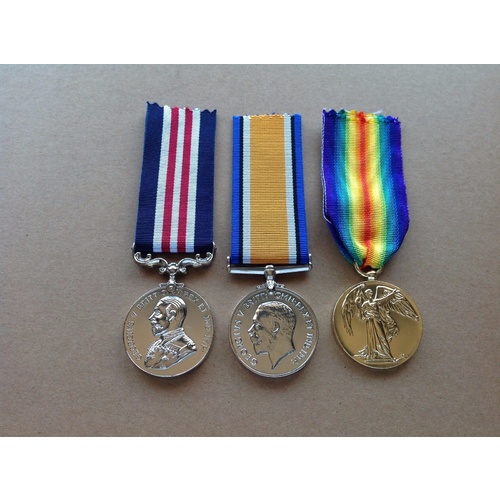WWI MILITARY MEDAL TRIO SET | KGV MM + BRITISH WAR MEDAL + VICTORY MEDAL 