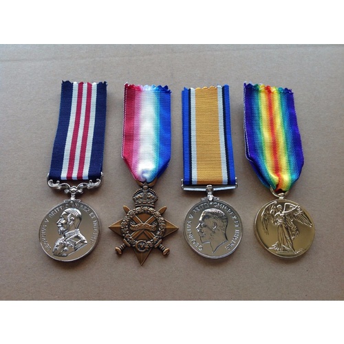 WWI MEDAL SET | KGV MM + 1914-15 STAR + BRITISH WAR MEDAL + VICTORY MEDAL | WAR