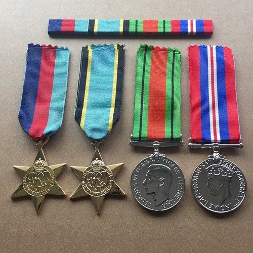 1939-45, AIR CREW STAR, 1939-45 DEFENCE + WAR MEDALS WWII MEDAL SET + BONUS BAR