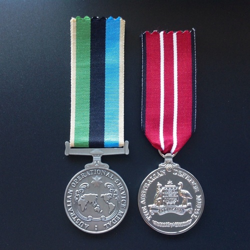 AUSTRALIAN OPERATIONAL SERVICE (MIDDLE EAST) + AUSTRALIAN DEFENCE MEDAL PAIR