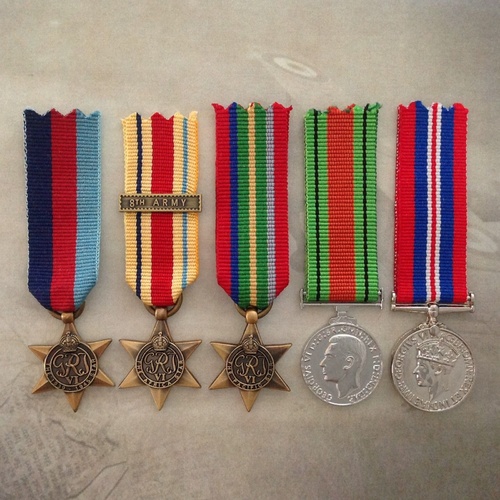 1939-45, AFRICA STAR, PACIFIC,  DEFENCE + WAR MEDAL SET | ANTIQUE TONE