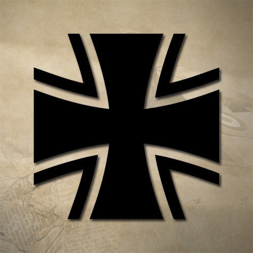 GERMAN IRON CROSS STICKER / DECAL 75mm x 75mm  |  7YR UV +WATER RATED | MALTESE