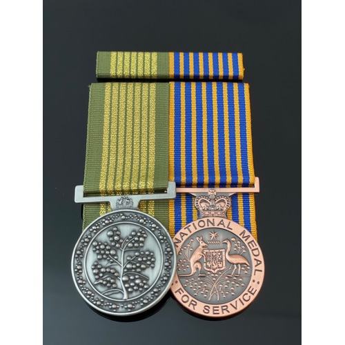 National Emergency Medal National Medal + Bar | Replica Set | Court Mounted | Service | Full Size 