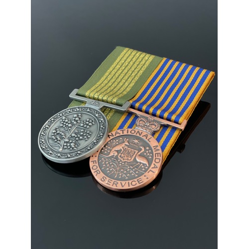 National Emergency Medal + National Medal | Replica Set | Court Mounted | Service | Full Size