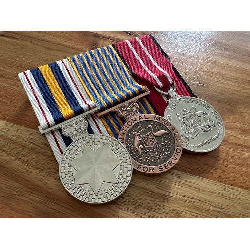 National Police Service, National and Australian Defence Medal | Replica Set | Court Mounted | Service | Full Size | ADF