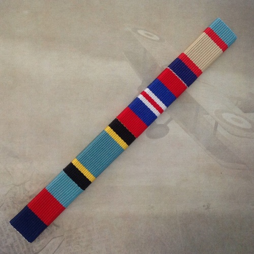 1939-45 Star, Air Crew Europe Star, 1939-45 War Medal and 1939-45 ASM Ribbon Bar