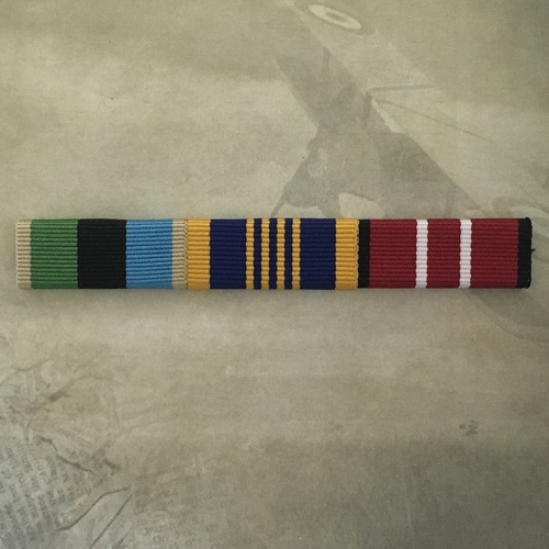 AOSM MIDDLE EAST, LONG SERVICE MEDAL AND AUSTRALIAN DEFENCE MEDAL RIBBON BAR