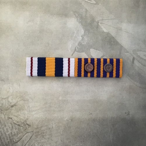 NATIONAL POLICE MEDAL + NATIONAL MEDAL WITH TWO ROSETTES RIBBON BAR | SERVICE 35 YEARS