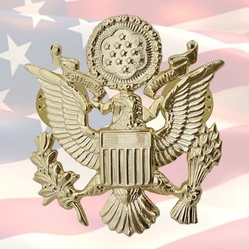 U.S. ARMY OFFICER CAP BADGE | USA | GENUINE | GOLD PLATED