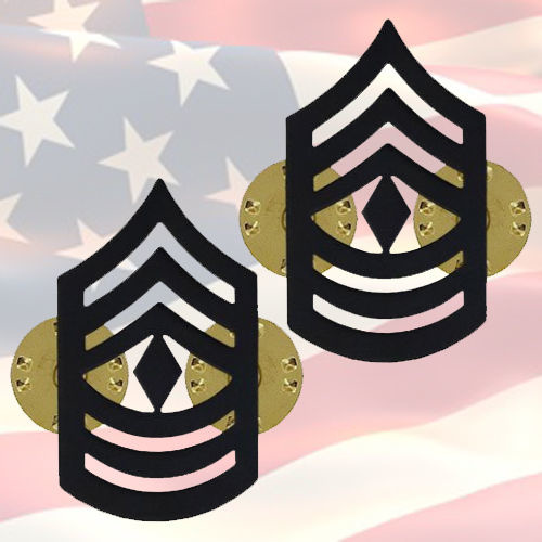 U.S.M.C -  1ST SERGEANT CHEVRONS | PAIR | SUBDUED BLACK | GENUINE ISSUE | OR-8