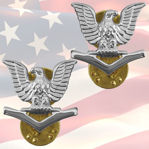 U.S. NAVY - PETTY OFFICER THIRD CLASS COLLAR BADGES | PAIR |  GENUINE | E4 | OR4
