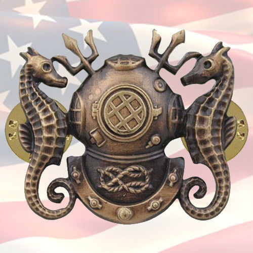 US NAVY DIVING OFFICER | BRONZE PLATED | USN | DEEP SEA | SUBMERGENCE