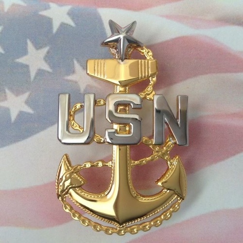 USN Senior Chief Petty Officer Cap Badge E8 | USA | GENUINE | NAVY